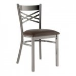 Lancaster Table & Seating Clear Coat Finish Cross Back Chair with Mahogany Wood Seat - Assembled