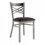 Lancaster Table & Seating Clear Coat Finish Cross Back Chair with Mahogany Wood Seat - Assembled