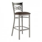 Lancaster Table & Seating Clear Coat Finish Cross Back Chair with Mahogany Wood Seat - Assembled