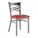 Lancaster Table & Seating Clear Coat Finish Cross Back Chair with Mahogany Wood Seat - Assembled