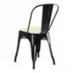 Lancaster Table & Seating Alloy Onyx Black Indoor Cafe Chair with White Vinyl Cushion Lancaster Table & Seating Alloy Onyx Black Indoor Cafe Chair with White Vinyl Cushion