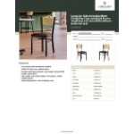 Lancaster Table & Seating Black Finish Side Chair with Dark Brown Vinyl Seat and Natural Wood Back - Detached Seat