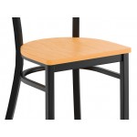 Lancaster Table & Seating Black Finish Cross Back Chair with Natural Wood Seat - Detached Seat Lancaster Table & Seating Black Finish Cross Back Chair with Natural Wood Seat - Detached Seat