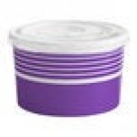 Choice 16 oz. Purple Paper Frozen Yogurt / Food Cup with Flat Lid - 50/Case