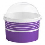 Choice 16 oz. Purple Paper Frozen Yogurt / Food Cup with Flat Lid - 50/Case