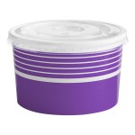 Choice 16 oz. Purple Paper Frozen Yogurt / Food Cup with Flat Lid - 50/Case