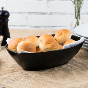 Fineline 456.BK Platter Pleasers 64 oz. Black Plastic Oval Luau Bowl - 50/Case Fineline 456.BK Platter Pleasers 64 oz. Black Plastic Oval Luau Bowl - 50/Case