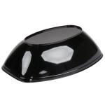 Fineline 456.BK Platter Pleasers 64 oz. Black Plastic Oval Luau Bowl - 50/Case