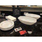 Fineline 456.BK Platter Pleasers 64 oz. Black Plastic Oval Luau Bowl - 50/Case