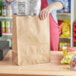 Choice 1/6 57 lb. Natural Kraft Heavy-Duty Paper Customizable Barrel Sack - 500/Case