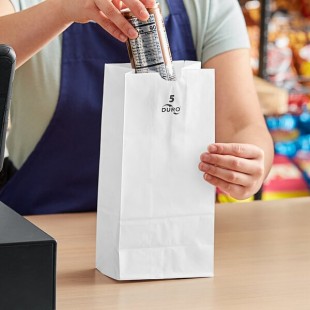 5 lb. White Paper Bag - 500/Bundle