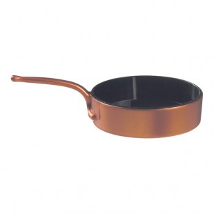 Solia Eskoffie 1 oz. Copper and Black Mini Plastic Frying Pan - 240/Case Solia Eskoffie 1 oz. Copper and Black Mini Plastic Frying Pan - 240/Case