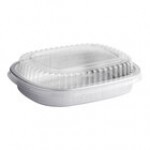 Durable Packaging 9331-PT-100 Smoothwall Black and Gold Black Diamond Small Foil Entree / Take-Out Pan with Dome Lid 23.3 oz. - 100/Case
