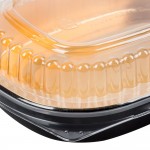 Durable Packaging 9331-PT-100 Smoothwall Black and Gold Black Diamond Small Foil Entree / Take-Out Pan with Dome Lid 23.3 oz. - 100/Case