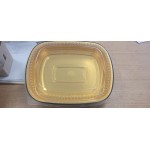 Durable Packaging 9331-PT-100 Smoothwall Black and Gold Black Diamond Small Foil Entree / Take-Out Pan with Dome Lid 23.3 oz. - 100/Case