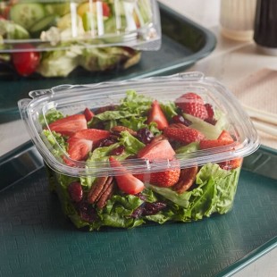 Dart ClearPac SafeSeal 32 oz. Tamper-Resistant, Tamper-Evident Hinged Container with Flat Lid - 200/Case Dart ClearPac SafeSeal 32 oz. Tamper-Resistant, Tamper-Evident Hinged Container with Flat Lid - 200/Case