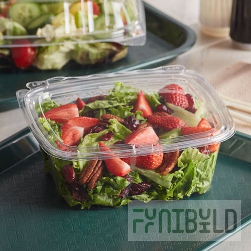 Dart ClearPac SafeSeal 32 oz. Tamper-Resistant, Tamper-Evident Hinged Container with Flat Lid - 200/Case