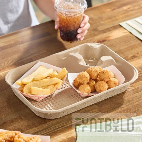 Choice Pulp Fiber 8-32 oz. 1 Cup Carrier with Tray - 50/Pack