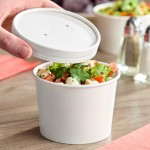 Choice 12 oz. White Double Poly-Coated Paper Food Cup with Vented Paper Lid - 250/Case