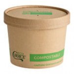 Choice 12 oz. White Double Poly-Coated Paper Food Cup with Vented Paper Lid - 250/Case