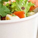 Choice 12 oz. White Double Poly-Coated Paper Food Cup with Vented Paper Lid - 250/Case