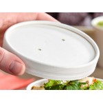 Choice 12 oz. White Double Poly-Coated Paper Food Cup with Vented Paper Lid - 250/Case