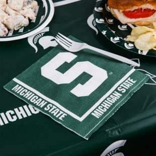 Creative Converting 664716 Michigan State University 2-Ply 1/4 Fold Luncheon Napkin - 240/Case Creative Converting 664716 Michigan State University 2-Ply 1/4 Fold Luncheon Napkin - 240/Case