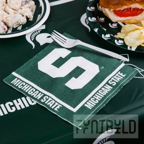 Creative Converting 664716 Michigan State University 2-Ply 1/4 Fold Luncheon Napkin - 240/Case