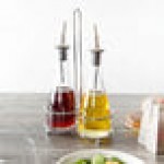 TableCraft 611N Siena Sets 3 Piece Oil & Vinegar Cruet Set with Chrome Rack TableCraft 611N Siena Sets 3 Piece Oil & Vinegar Cruet Set with Chrome Rack