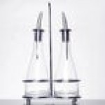 TableCraft 611N Siena Sets 3 Piece Oil & Vinegar Cruet Set with Chrome Rack TableCraft 611N Siena Sets 3 Piece Oil & Vinegar Cruet Set with Chrome Rack