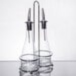 TableCraft 611N Siena Sets 3 Piece Oil & Vinegar Cruet Set with Chrome Rack TableCraft 611N Siena Sets 3 Piece Oil & Vinegar Cruet Set with Chrome Rack