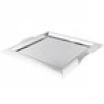Vollrath 82091 Square Stainless Steel Serving Tray with Handles - 15 3/4