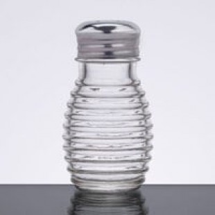 TableCraft Beehive 2 oz. Glass Salt and Pepper Shakers with Stainless Steel Tops - BH2 - 24/Case