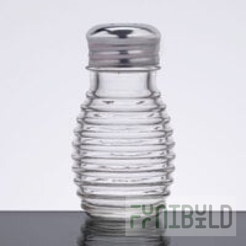 TableCraft Beehive 2 oz. Glass Salt and Pepper Shakers with Stainless Steel Tops - BH2 - 24/Case