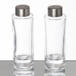 American Metalcraft GSPC Vintage Collection 2 oz. Smooth Round Glass Salt and Pepper Shaker Set - 12/Case