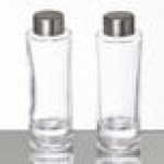 American Metalcraft GSPC Vintage Collection 2 oz. Smooth Round Glass Salt and Pepper Shaker Set - 12/Case