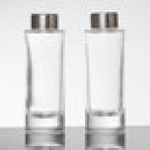 American Metalcraft GSPC Vintage Collection 2 oz. Smooth Round Glass Salt and Pepper Shaker Set - 12/Case