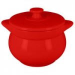 RAK Porcelain Chef's Fusion 10.2 oz. Ember Red Porcelain Ramekin with Grooves - 12/Case