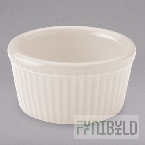 Hall China from Steelite International HL8341/22AWHA Ivory (American White) 4 oz. Fluted Ramekin - 36/Case