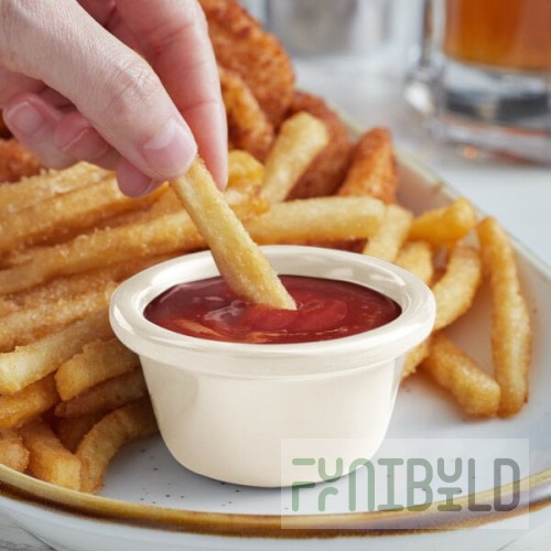 Acopa 2 oz. Bone White Smooth Melamine Ramekin - 12/Case