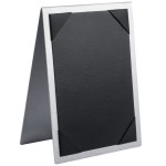 Menu Solutions MTDBL-57 Alumitique Two View Brushed Aluminum Menu Tent with Picture Corners - 5