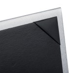 Menu Solutions MTDBL-57 Alumitique Two View Brushed Aluminum Menu Tent with Picture Corners - 5