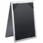 Menu Solutions MTDBL-57 Alumitique Two View Brushed Aluminum Menu Tent with Picture Corners - 5