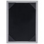 Menu Solutions MTDBL-57 Alumitique Two View Brushed Aluminum Menu Tent with Picture Corners - 5