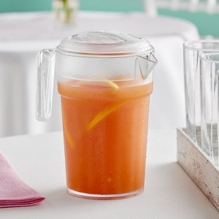 Cambro PC34CW Camwear® 1 Liter Customizable Self-Service Stackable Pitcher with Lid Cambro PC34CW Camwear® 1 Liter Customizable Self-Service Stackable Pitcher with Lid