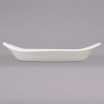 Hall China from Steelite International HL5200AWHA 6 oz. Ivory (American White) Oval China Rarebit / Au Gratin Dish - 24/Case