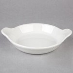 Hall China from Steelite International HL5200AWHA 6 oz. Ivory (American White) Oval China Rarebit / Au Gratin Dish - 24/Case