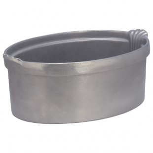 Bon Chef 2084P 8 Qt. Pewter-Glo Cast Aluminum Oval Casserole Dish with Shell Handles