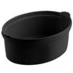 Bon Chef 2084P 8 Qt. Pewter-Glo Cast Aluminum Oval Casserole Dish with Shell Handles
