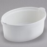 Bon Chef 2084P 8 Qt. Pewter-Glo Cast Aluminum Oval Casserole Dish with Shell Handles